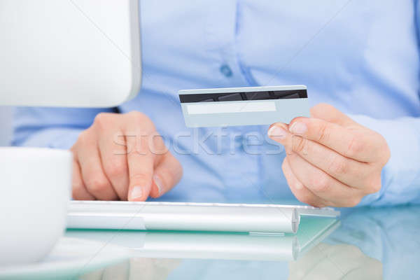 Stockfoto: Persoon · creditcard · business