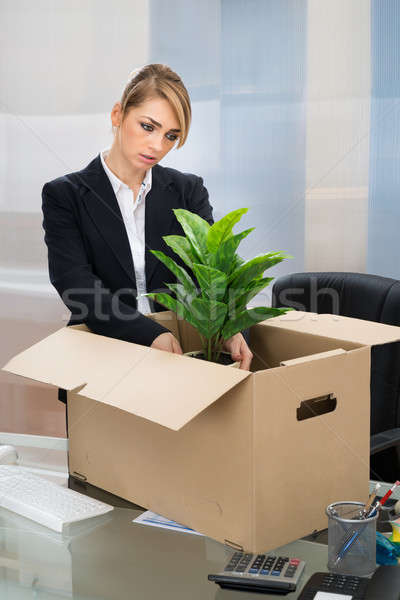 Businesswoman Packing Belongings In Box Stock photo © AndreyPopov