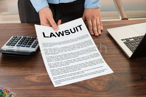 Advocaat tonen rechtsgeding document tekst Stockfoto © AndreyPopov