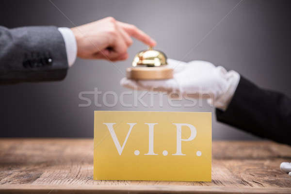 Close-up Of Vip Card On Wooden Desk Stock photo © AndreyPopov