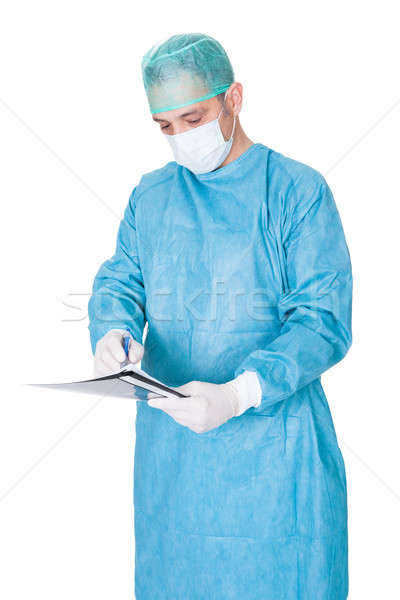 Lekarza operacja suknia piśmie folderze portret Zdjęcia stock © AndreyPopov