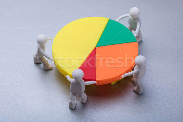 Human Figures Connecting Pieces Of Pie Chart Stock photo © AndreyPopov