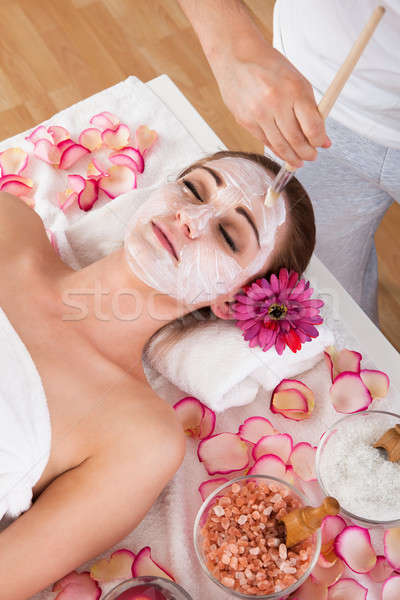 Foto stock: Mujer · máscara · spa · estudio · hermosa