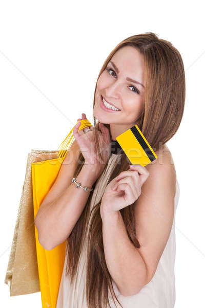 Young Woman Holding Credit Card Stock photo © AndreyPopov