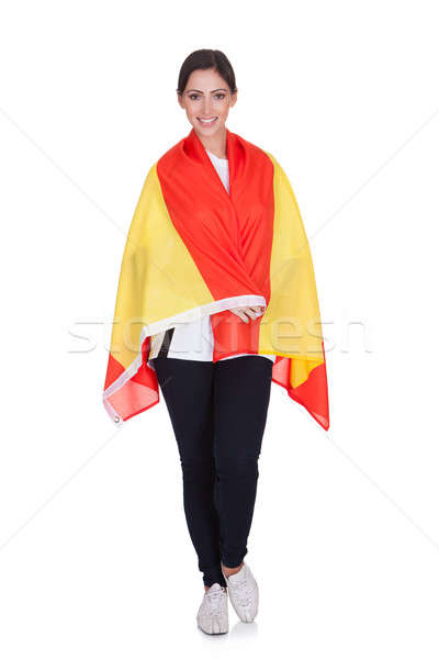 Portrait Of A Woman Holding Spanish Flag Stock photo © AndreyPopov