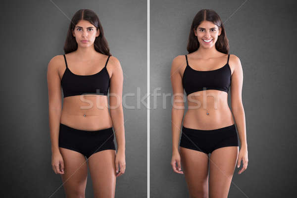 Woman Before And After From Fat To Slim Concept Stock photo © AndreyPopov