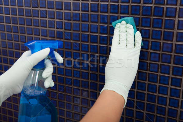 Hand Flüssigkeit Reinigung Fliesen Frau Stock foto © AndreyPopov
