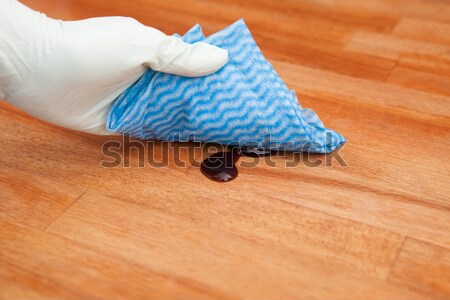 Stock photo: Person's Hand Cleaning Kitchen Countertop