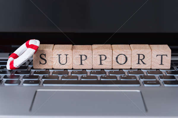 Unterstützung Blöcke Laptop Computer Internet Stock foto © AndreyPopov