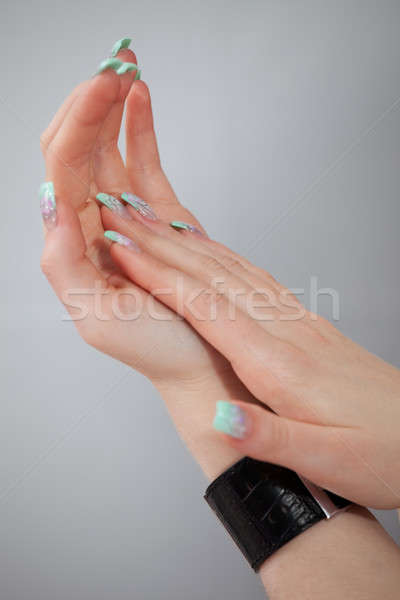 Stock foto: Schönen · Hände · Frauen · Fingernägel · erschossen