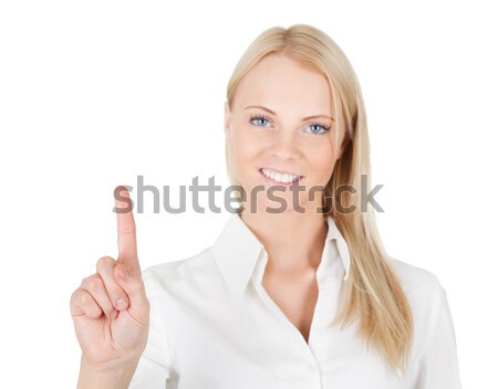 Business woman touching the screen with her finger Stock photo © AndreyPopov