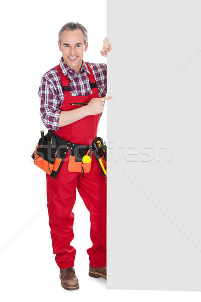 Foto stock: Técnico · branco · feliz · construção