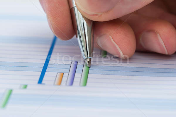 Hand With Pen Over Gantt Diagram Stock photo © AndreyPopov