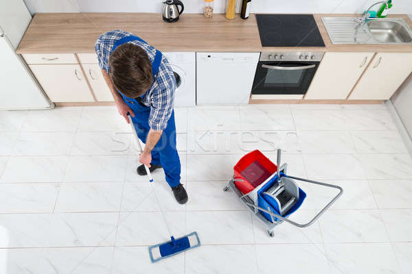 Janitor Cleaning Floor Stock photo © AndreyPopov
