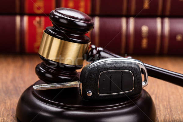 Car Key On Judges Gavel Stock photo © AndreyPopov