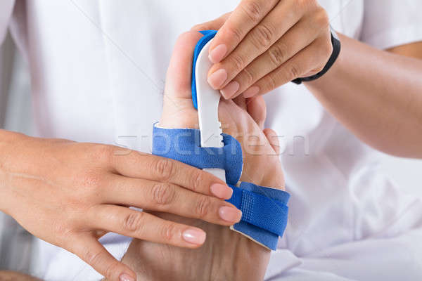Stockfoto: Gips · gewond · voet · kliniek