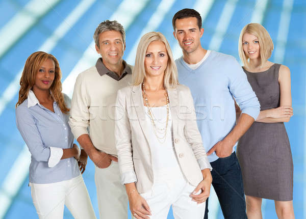 Group of happy business people isolated on white Stock photo © AndreyPopov