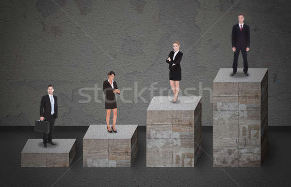 Business People Standing On Bar Graph Stock photo © AndreyPopov