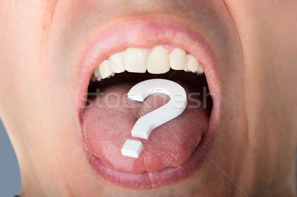 Question Mark On Man's Tongue Stock photo © AndreyPopov