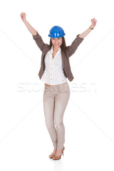 Portrait Of Female Architect With Arms Raised Stock photo © AndreyPopov