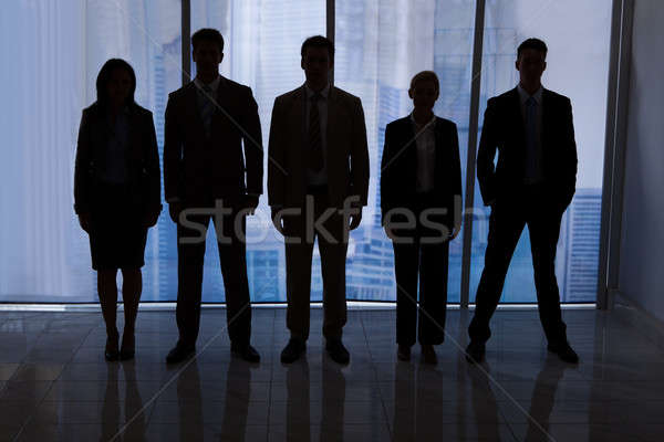 Sylwetka ludzi biznesu stałego biuro zespołu wraz Zdjęcia stock © AndreyPopov