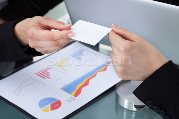 Businesswomen Exchanging Business Card Stock photo © AndreyPopov