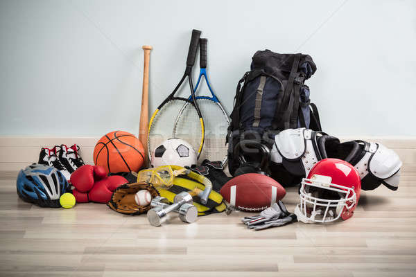 Sport Equipments On Floor Stock photo © AndreyPopov