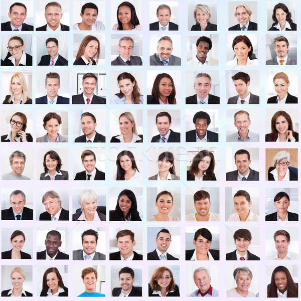 Stock photo: Collage Of Business People Smiling