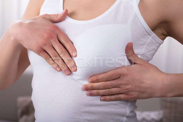 Hand Brust Krebs Anzeichen Stock foto © AndreyPopov