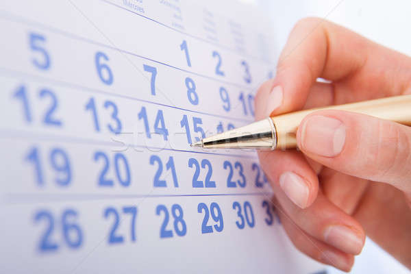Hand Datum 15 Kalender Business Stock foto © AndreyPopov
