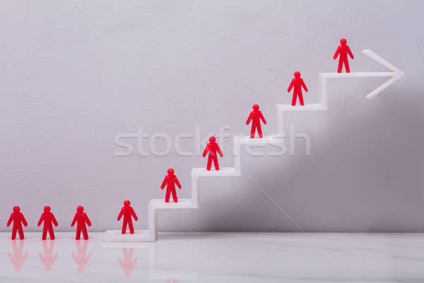 Red Human Figures On Increasing Graph Stock photo © AndreyPopov