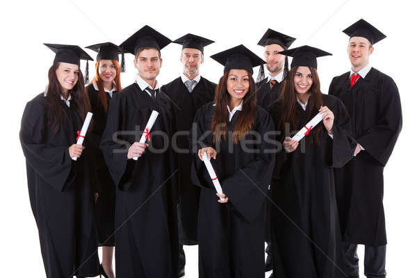 Gelukkig glimlachend groep afgestudeerden zwarte Stockfoto © AndreyPopov