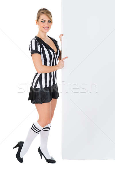 Feminino árbitro quadro de avisos jovem branco feliz Foto stock © AndreyPopov