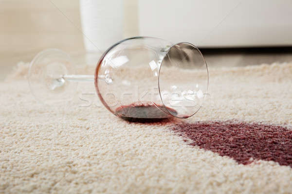 Red Wine Spilled From Glass On Carpet Stock photo © AndreyPopov