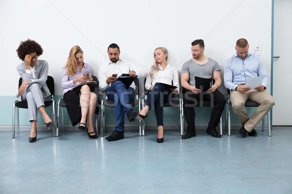 Stock foto: Warten · Interview · Sitzung · Stuhl · Business · Team