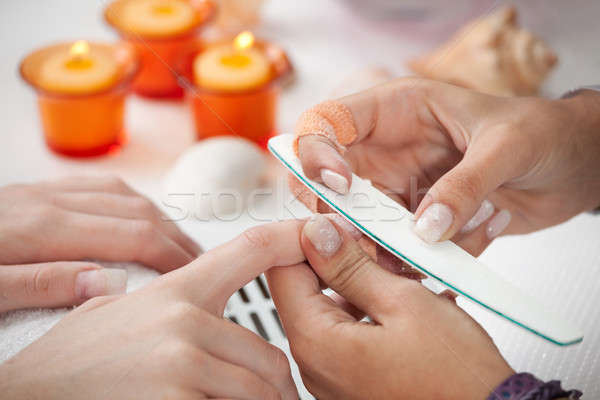 Fingernägel Nagel Datei Medizin arbeiten weiblichen Stock foto © AndreyPopov