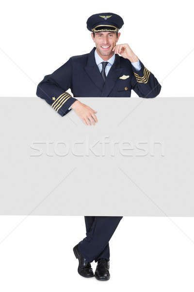 Portret pilot izolat alb fericit industrie Imagine de stoc © AndreyPopov