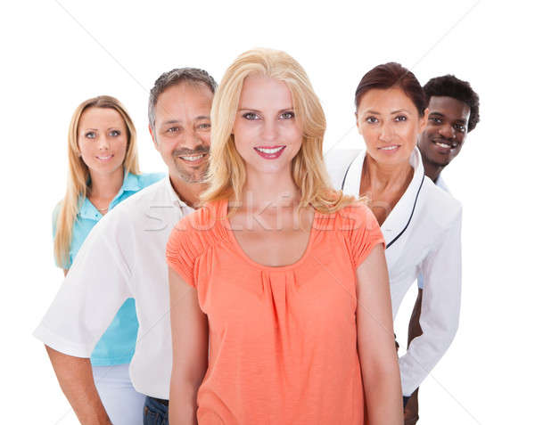 Group Of Multi-ethnic People Standing In A Row Stock photo © AndreyPopov