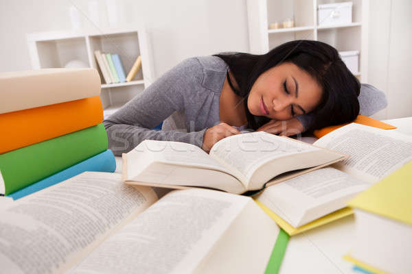 Young Woman Sleeping While Studying Stock photo © AndreyPopov