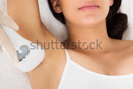Mujer láser tratamiento axila primer plano Foto stock © AndreyPopov