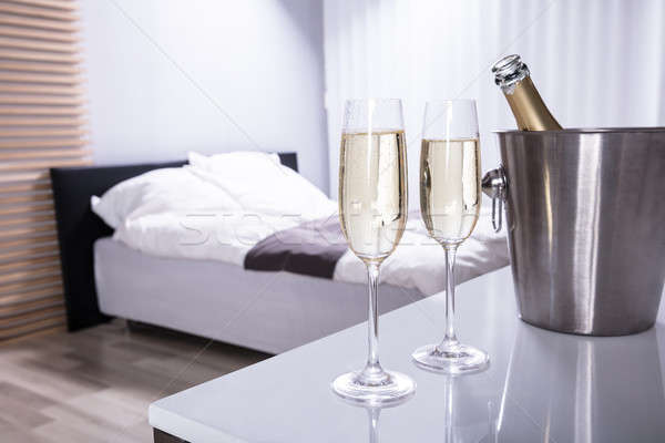 Close-up Of Two Champagne Glasses Stock photo © AndreyPopov