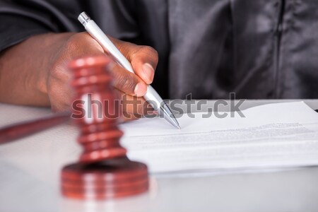 Close-up Of Broken Heart And Wooden Mallet Stock photo © AndreyPopov