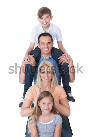 Portrait Of Family With Son On Father's Shoulder Stock photo © AndreyPopov