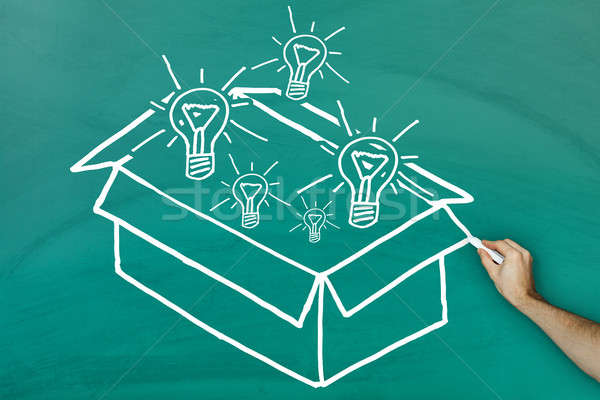 Ideeën uit vak groene Blackboard business Stockfoto © AndreyPopov