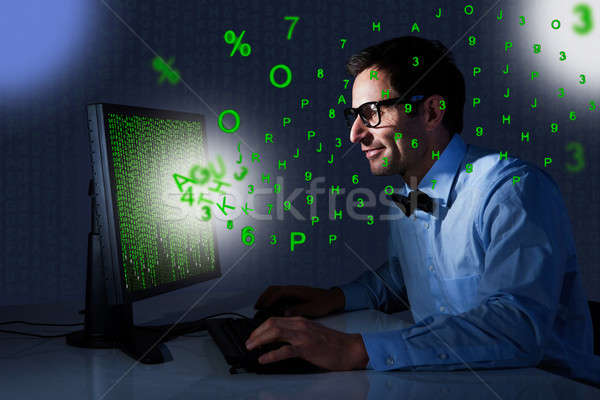бизнесмен служба цифровой композитный изображение сеть Сток-фото © AndreyPopov
