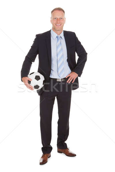 Uśmiechnięty biznesmen piłka portret dorosły Zdjęcia stock © AndreyPopov