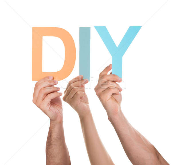Hands Holding Text Diy Stock photo © AndreyPopov