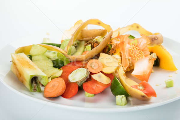 Vegetable And Fruit Peelings On Plate Stock photo © AndreyPopov
