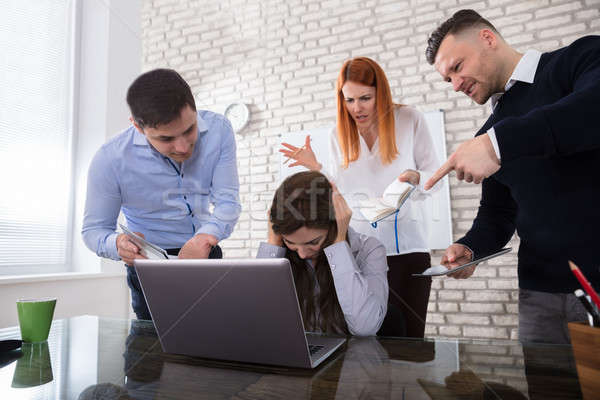 Mujer colega deprimido jóvenes mujer de negocios oficina Foto stock © AndreyPopov