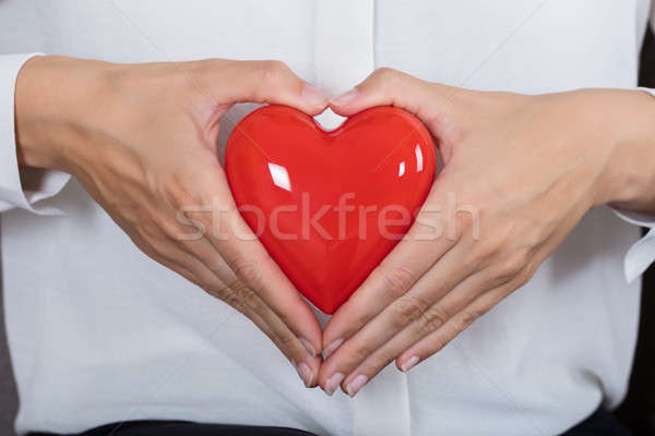 Woman Holding Red Heart Stock photo © AndreyPopov